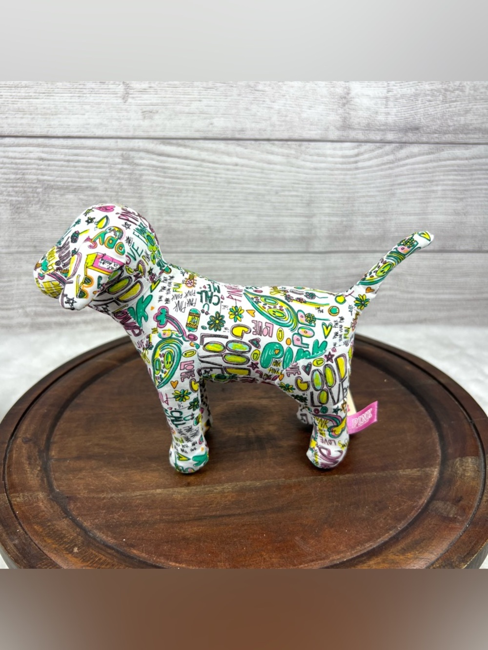 Victoria's Secret Pink Graffiti Print Stuffed
Animal Collectible Dog NWT